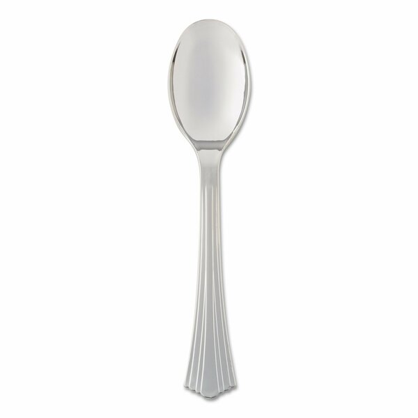 Wna Heavyweight Plastic Serving Spoons, Silver, 10 in., Reflections, 60PK WNA RFVSP10